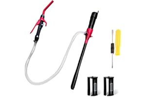 EARFORU Portable Battery Pump for Gas, Portable Battery Powered Gas Pump, Battery Operated Electric Siphon Pump, Liquid Fuel/Water Transfer Pump, Easy to Use Hand Fuel Pump, 2.2GPM (Red)