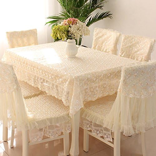 Country style beige check lace rectangle tablecloths 59"78"(150 200cm)