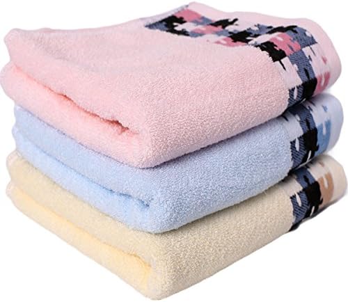 Cotton Large Hand Towels ( 3-Pack,3-Colours,14 x 30 inches) - Multipurpose Use for Bath, Hand, Face, Gym and Spa - By YZL Towels