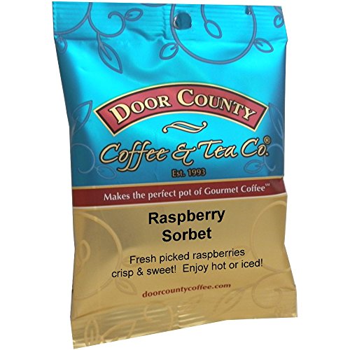Door County Coffee 1.5oz Full-Pot Bags,Spring & Summer Flavors, Ground (Raspberry Sorbet, 1 Full-Pot Bag)
