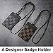 Lanyard ID Badge Holder Leather Credit Card Wallet - Black