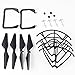 YouCute Spare Part Kit for Udi U45 Raven U45W Blue Jay U42 U42W U42WH CW4 Blue Jay Raven Drone Rc Quadcopter Black blade Protecting frame Lading Gear Blade Cover (Black Small)