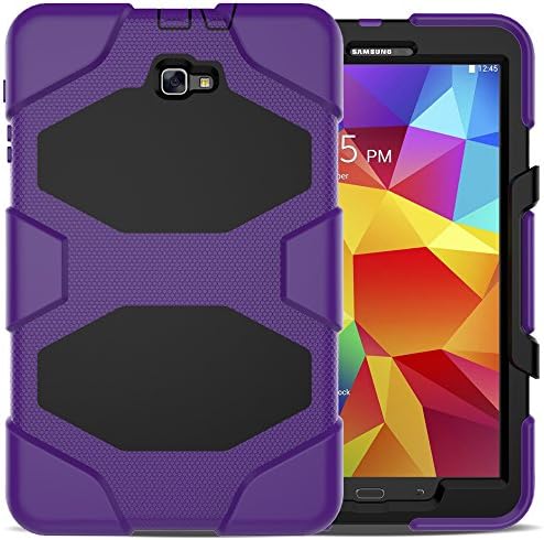 Samsung Galaxy Tab A 7.0 Case (SM-T280),3in1 Heavy Duty Shockproof Armour Hybrid High Impact Resistant Defensive Full Body Protective Cover with Built-in Screen Protector and Kickstand (Purple)