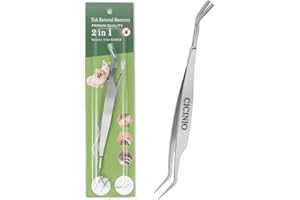 2 in 1 Tick Remover Tool, Professional Tick Removal Tweezers, Ticks Remover Suitable for Dogs, Cats, Other Pets and Humans