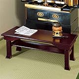 折りたたみ式 供物台 仏具 【ブラウン 幅60cm】 シンプル 脚付き 木製 棚板1枚付き