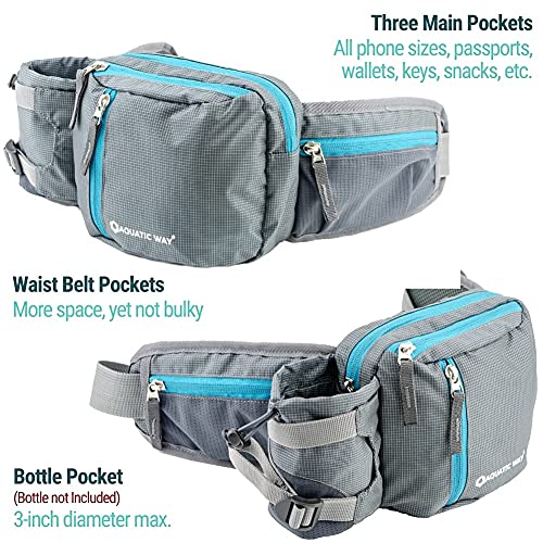Aquatic Way Waist Bag Fanny Pack with Water Bottle Holder For Men Women