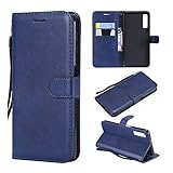 Samsung Galaxy A7 Case Wallet, Samsung A7 2018 Case, UDIKEFO Premium Leather [Kickstand & Magnetic Closure] [Card Slot] Flip Cases for Samsung Galaxy A7 2018 A750 SM-A750F A750F - Deep Blue