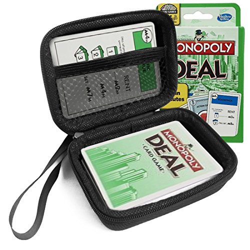 FitSand(TM) Carry Travel Zipper EVA Hard Case for Monopoly Deal Card Game - Black Box, Blacker Box, Best Protection for Monopoly Deal Cards