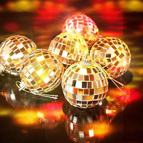 Disco/spiegelbal kerstballen - 2 inch - 24 stuks - Afbeelding 3