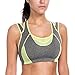 SYROKAN Women's Workout Sports Bra High Impact Support Wireless Mesh Racerback Top Multicoloured #4 XL Fit 38C 38D 40B