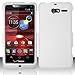 White Protective Protex Hard Snap-On Rubberized Cover Case + Atom LED Keychain Flashlight for Motorola Luge 4G LTE (Verizon)