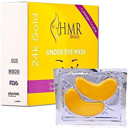 HMR Beauty's 24K Gold Under Eye Mask for Reducing Fine Lines, Dark Circles, Puffiness &amp; under Eye Bags (10 Pairs)
