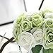CQURE Artificial Flowers, Fake Flowers Silk Artificial Roses 9 Heads Bridal Wedding Bouquet for Home Garden Party Wedding Decoration (Green White)