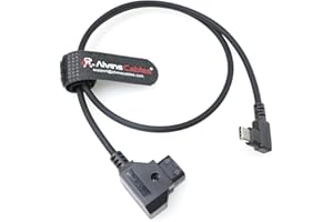 Alvin's Cables Dtap to Right Angle USB-C Power Cable for DJI Focus Pro Motor, 2ft Ultra Soft D-tap to Type-C Enhanced Power f