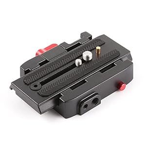 ANGEEK P200 Quick Release Clamp Base Plate Tripod Screw Mount for DSLR Camera Camcorder Manfrotto 500Ah 501HDV 503HDV 701HDV 519/577/561/Q5 etc