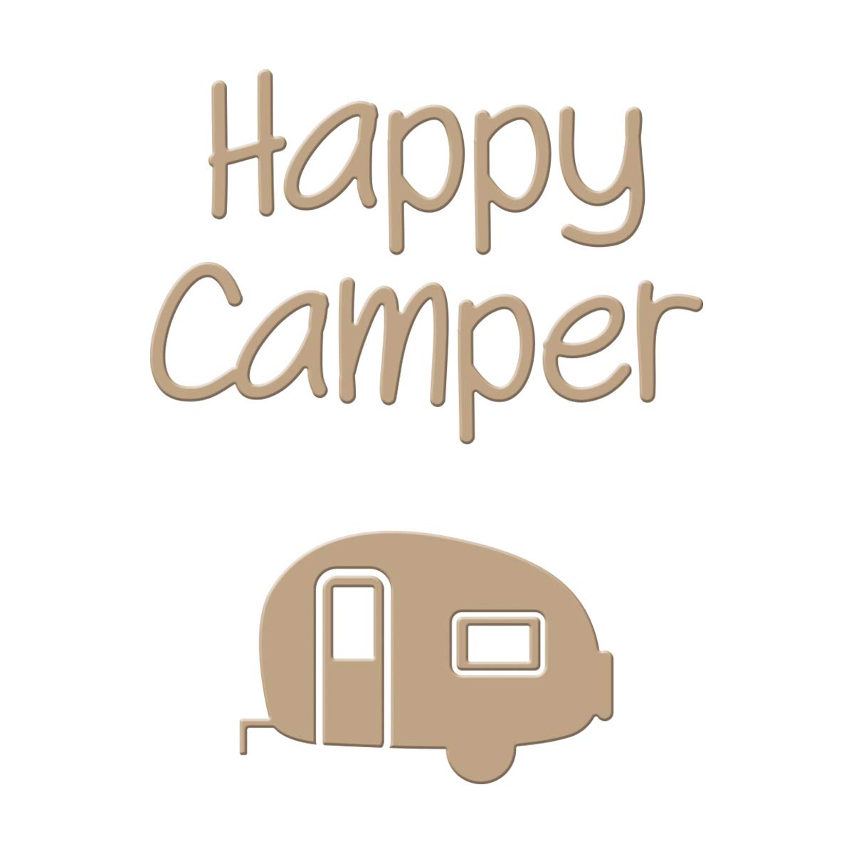 Spellbinders Glimmer Hot Foil Plate-Happy Camper, Multi, Largest 6.4 x 4.3 cm