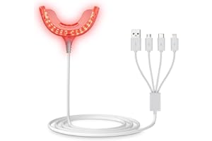 Red Light Oral Care Device for Gums, Gum Comfort Support, 16 LED Gum Care Light with adapters for USB/C, iPhone, and Android