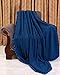 Utopia Bedding Fleece Blanket Twin Size Navy Soft Cozy Sateen Bed Blanket Microfiber