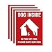 Dog Inside Sticker - 4 Pack - 4x5 inches - Dog Alert Safety Window Sign