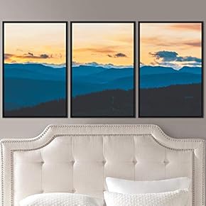 signwin 3 Piece Framed Canvas Wall Art Orange...