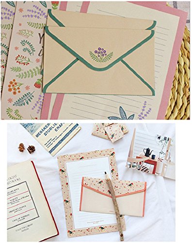 Hewnda 32 sweet floral writing paper letterhead with 16 envelopes writing stationery paper - Thumbnail 4