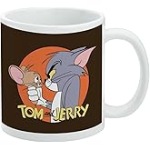 GRAPHICS & MORE Tom and Jerry Ceramic Coffee Mug, Novelty Gift Mugs for Coffee, Tea and Hot Drinks, 11oz, White