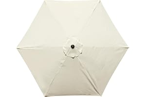 YOUGE OUTDOOR 9 Feet Patio Umbrella Replacement Canopy for 6 Ribs, Market Umbrella Top, Yard Table Umbrella Top Cover,Universal Strong and Thick Umbrella Canopy,Canopy Only
