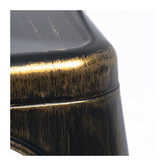 BELLEZE Vintage Style Metal Dining Chairs Antique Black (Set of 4