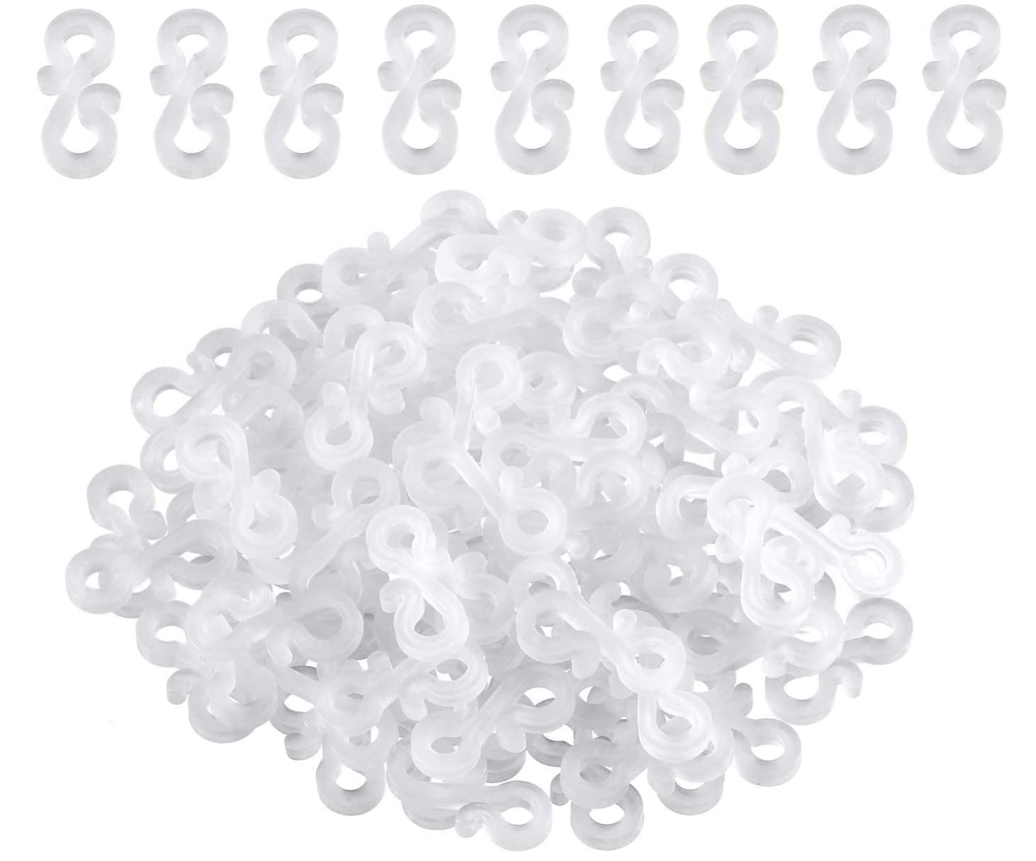 KAHEIGN 216Pcs Gutter Hangers, 3.5cm S Plastic Gutter Clips Weatherproof Gutter Hooks for Hanging Christmas Outdoor Rope Lights