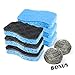 SSJL Multi-Use & Non-Scratch Scrub Sponge 6-Pack with 2 Bonus Stainless Steel Scrubber - Eco Dish Sponge Kitchen Sponges Reusable Wash Scrub for Dishes - Dishwashing