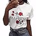 BLACKMYTH Women Summer Nothing Rose Print Short Sleeve Top Tee Graphic Cute T-Shirt
