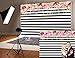 Qian Photography Backdrops Black White Stripe Background Pink Rose Flower Birthday Party Wedding Photo Studio Booth 9x6FT