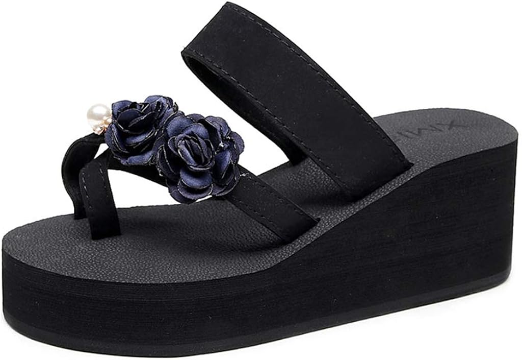Shoes Mioke Women Flower Toering Wedge Flip Flops Summer Comfort Platform High Heel Nonslip Beach Thong Sandals Foretadrenaline Com