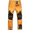 Gash Hao Mens Snow Ski Waterproof Softshell Snowboard Pants Outdoor Hiking Fleece Lined Zipper Bottom Leg