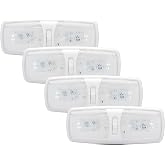 Lumitronics RV 12V LED Interior Ceiling Light, Warm, 3-Way Switch (4-Pack) | 12V LED interior dome light for RV cabins and bunks. On/off switch, removable lens. Low-draw, long-life LEDs.