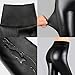 Ginasy Women's Slim Wet Look High Waist Thin Faux Leather Leggings - Medium
