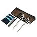 AuroTrends Professional Barber Razor Edge Hair Cutting Shears Set,Hairdressing Scissors and Hair Thinning Scissors/Shear Set+ Free Case/Hairclips/Comb/Cleaning Cloth (Blue)