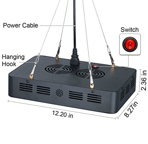 BESTVA 1000W LED Grow Light Full Spectrum Dual-Chip Growing Lamp for Hydroponic...