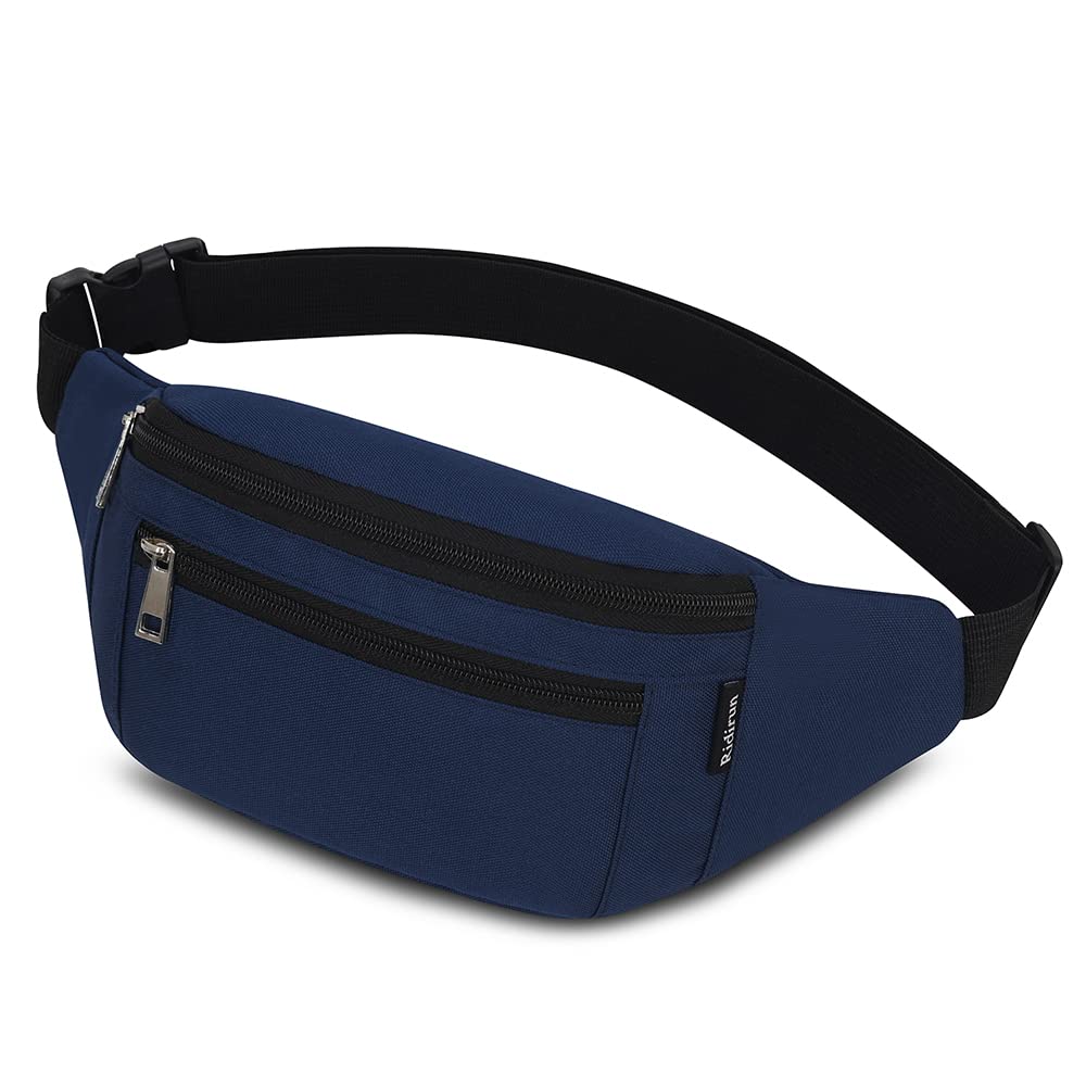Bumbags Waist Fanny Packs for Men Women Fashion Bum Bag with Adjustable Belt for Sport Running Hiking Jogging Travel Cycling Walking Dog Boys Ladies (DarkBlue)