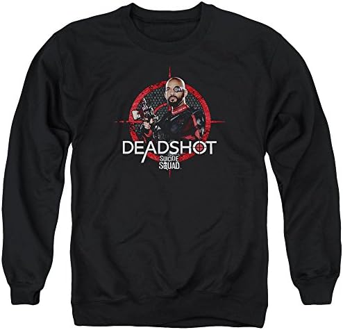 Suicide Squad Mens Deadshot Target Sweater, Medium, Black