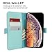 Case for 2018 New Apple iPhone Xs Max Leather Wallet Case Detachable with 3 Card Slots Kickstand Flip Cover Folio Case Compatible with 6.5 inch iPhone 10 Xs Max (Mint Green, iPhone Xs Max 6.5 inch)
