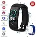 QWMoonRu Fitness Tracker for Men Women Kids, Waterproof Color Screen Activity Tracker with Heart Rate Blood Pressure Blood Oxygen Sleep Monitor, Pedometer Watch with Step Calories Counter (Black)