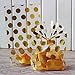200 Pack Gold Polka Dot Candy Cookie Bags with Golden Twist Ties, 8.1 x 5 x 1.8 inch Clear Plastic Bags for Cookies Candy Snack Wrapping Wedding Gift Party Favor,Valentine'day(8.1X5, Gold)