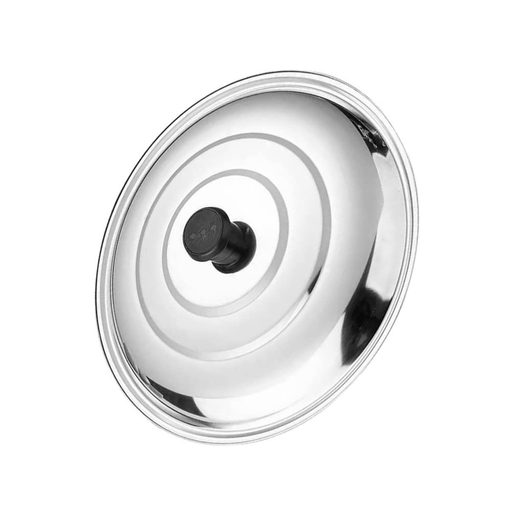Zerodeko Stainless Steel Pot Lid, Universal Steamer Cover Anti- Overflow Pot Lid with Handle Frying Pan Cover Round Button Cooking Pot Cover for Home Restaurant 31cm/12in