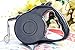 Yueton Retractable Pet Dog Leash with Push Button Lock & Release Knobs (Black, S)