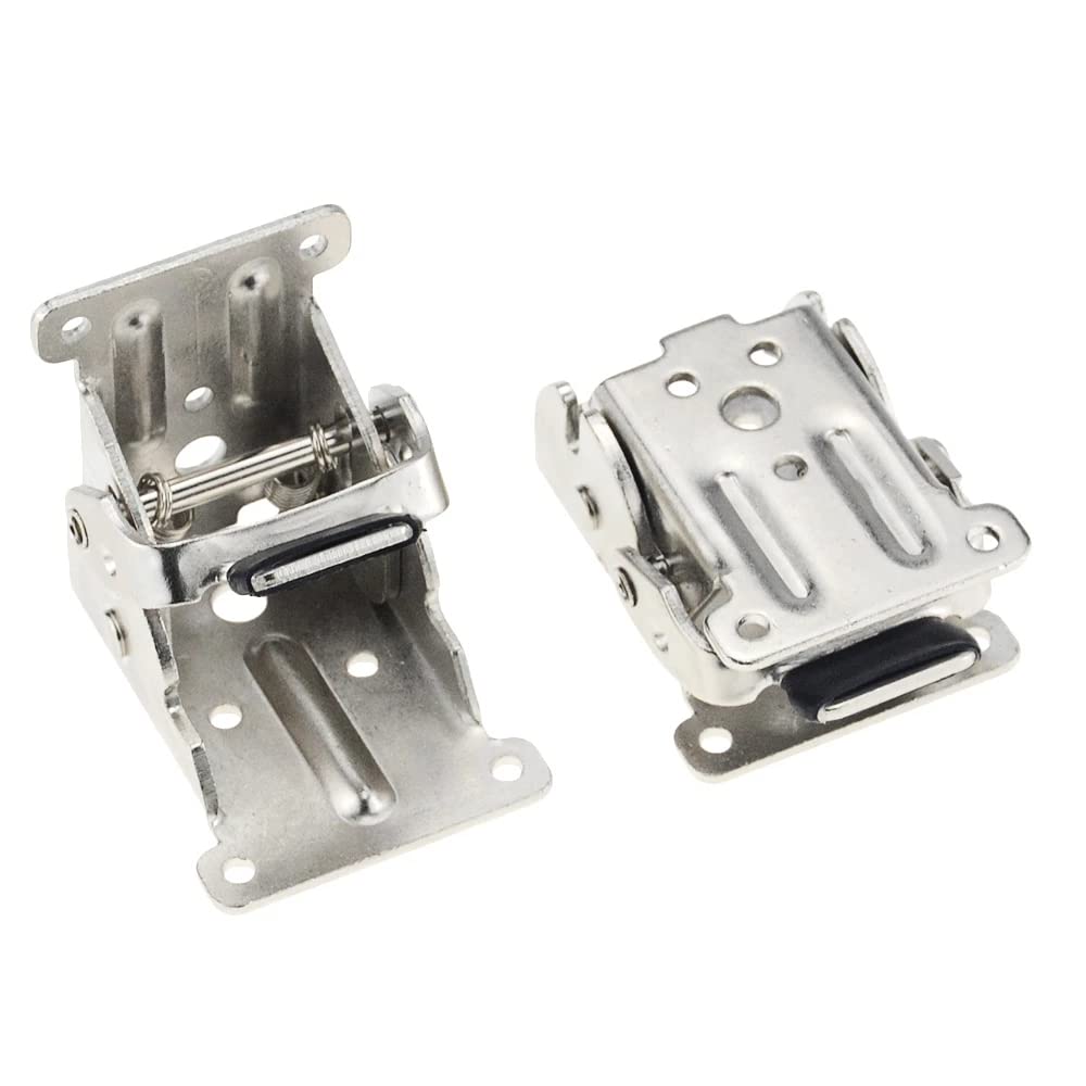 2 Pack Table Leg Folding Bracket Hinge,90 Degree Folding Lock Extension Table Bed Leg Feet Support, Collapsible Shelf Bracket Hidden Hinges with Screws