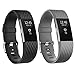 For Fitbit Charge 2 Bands, Adjustable Replacement Bands with Metal Clasp for Fitbit Charge 2 Wristbands Special Edition Black Grey Small