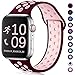 Zekapu Compatible with Watch Band 38mm 40mm, for Women Men, M/L, Breathable Silicone Sport Replacement Band Compatible with iWatch Series 5/4/3/2/1, Wine Red/Pink
