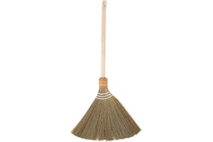 OATIPHO Traditional Vietnamese Corn Whisk Broom with Handle Detachable Handheld Sweeper for Indoor Outdoor Floor Cleaning in 