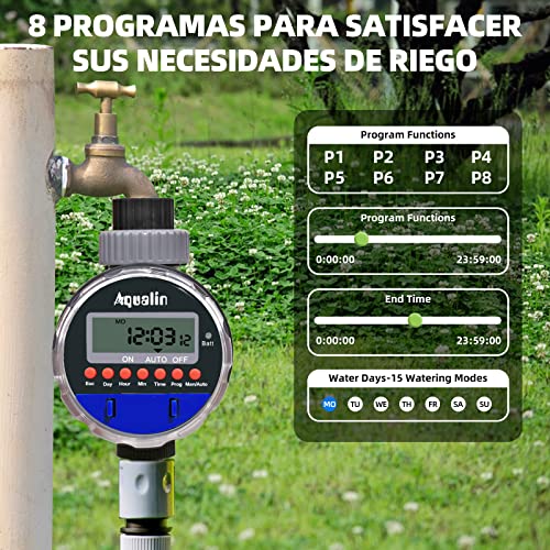Aqualin LCD Timers for Sprinklers Garden Electronic Regulator for Ball Valve Irrigation System..